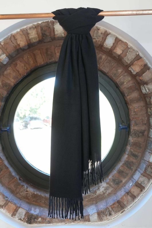 Highland Cotton Cashmere Scarf Black /20=